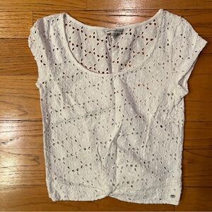 American Eagle Outfitters White Eyelet Blouse